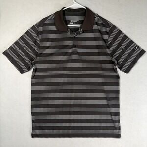 Nike Golf Tour Performance Dri-Fit Men's Large Short Sleeve Striped Polo Shirt